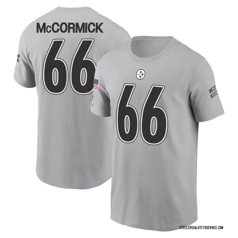 Men's Mason McCormick Pittsburgh Steelers Gray 2024 Salute to Service Name & Number T-Shirt