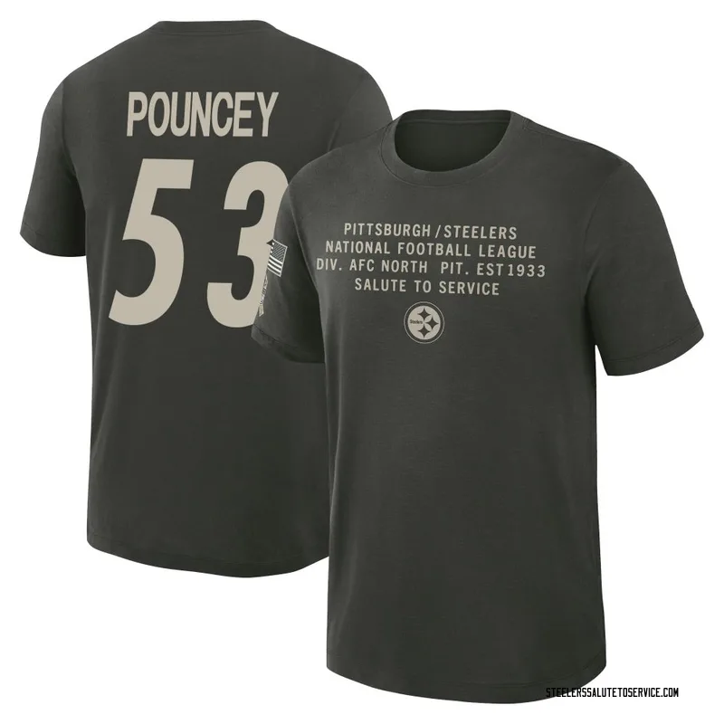 Men's Maurkice Pouncey Pittsburgh Steelers Green Dark/ 2025 Salute to Service Sideline Slub T-Shirt