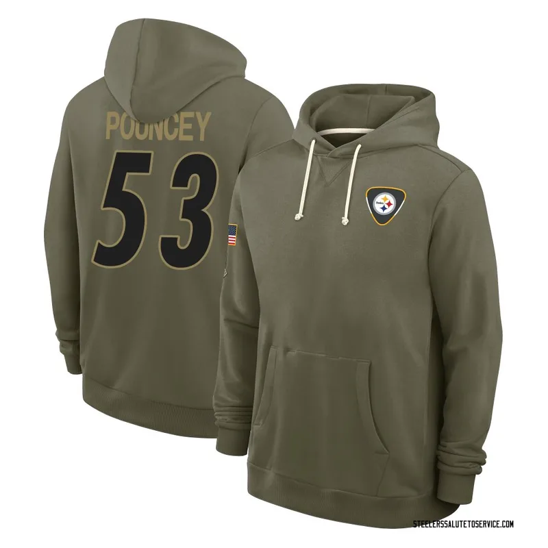 Men's Maurkice Pouncey Pittsburgh Steelers Olive 2025 Salute to Service Hoodie