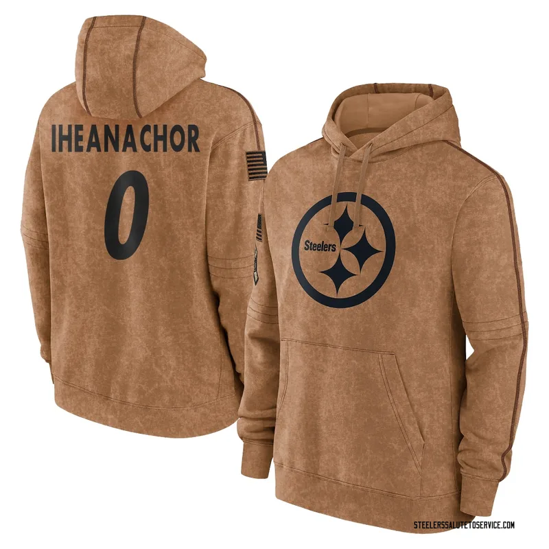 Men's Max Iheanachor Pittsburgh Steelers Brown 2023 Salute To Service Club Pullover Hoodie