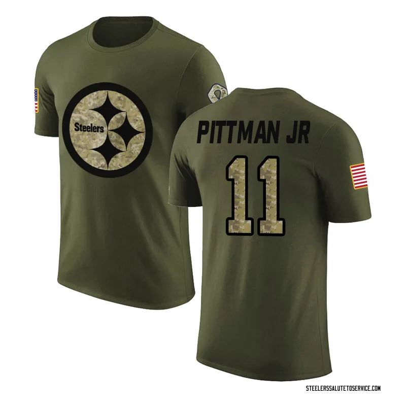 Men's Michael Pittman Jr. Pittsburgh Steelers Legend Olive Salute to Service T-Shirt
