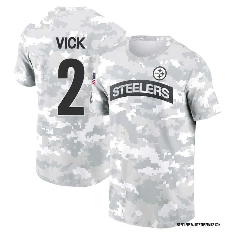Men's Mike Vick Pittsburgh Steelers Camo Arctic 2024 Salute to Service Performance T-Shirt