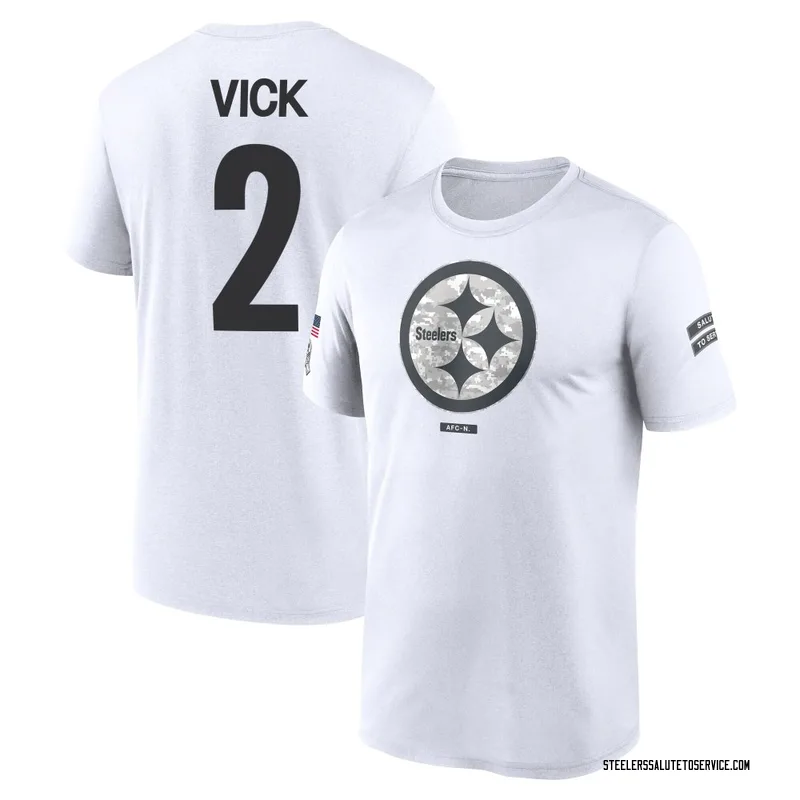 Men's Mike Vick Pittsburgh Steelers Legend White 2024 Salute to Service Performance T-Shirt