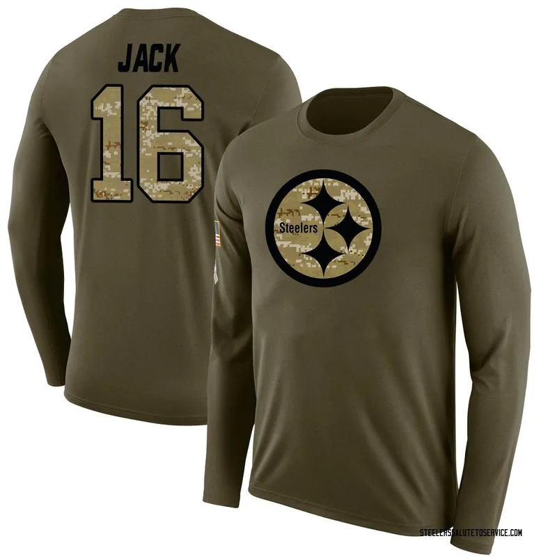 Men's Myles Jack Pittsburgh Steelers Legend Olive Salute to Service Sideline Long Sleeve T-Shirt