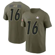 Men's Myles Jack Pittsburgh Steelers Olive 2025 Salute to Service Name & Number T-Shirt