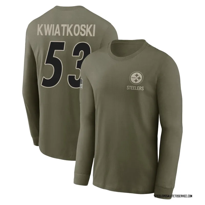 Men's Nick Kwiatkoski Pittsburgh Steelers Olive 2025 Salute to Service Sideline Long Sleeve T-Shirt