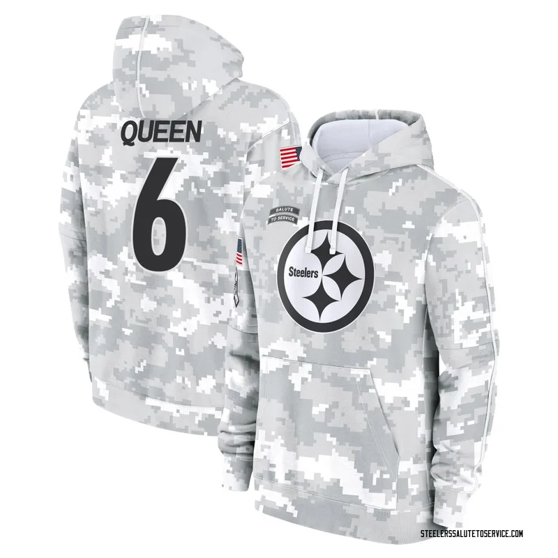 Men's Patrick Queen Pittsburgh Steelers Camo Arctic 2024 Salute to Service Club Fleece Pullover Hoodie