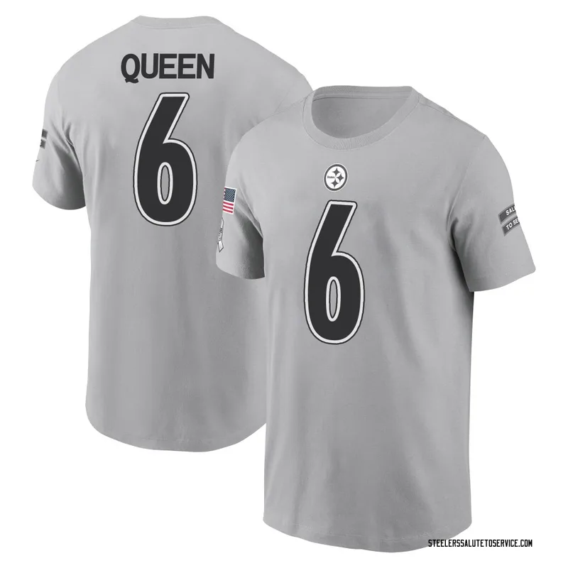 Men's Patrick Queen Pittsburgh Steelers Gray 2024 Salute to Service Name & Number T-Shirt