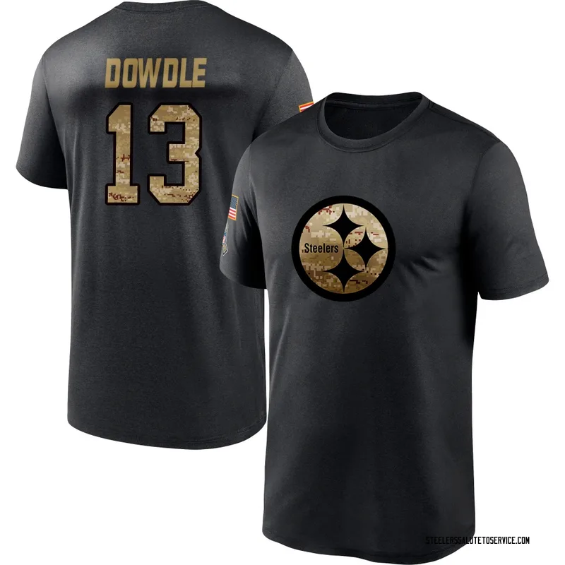 Men's Rico Dowdle Pittsburgh Steelers Black 2020 Salute To Service Performance T-Shirt