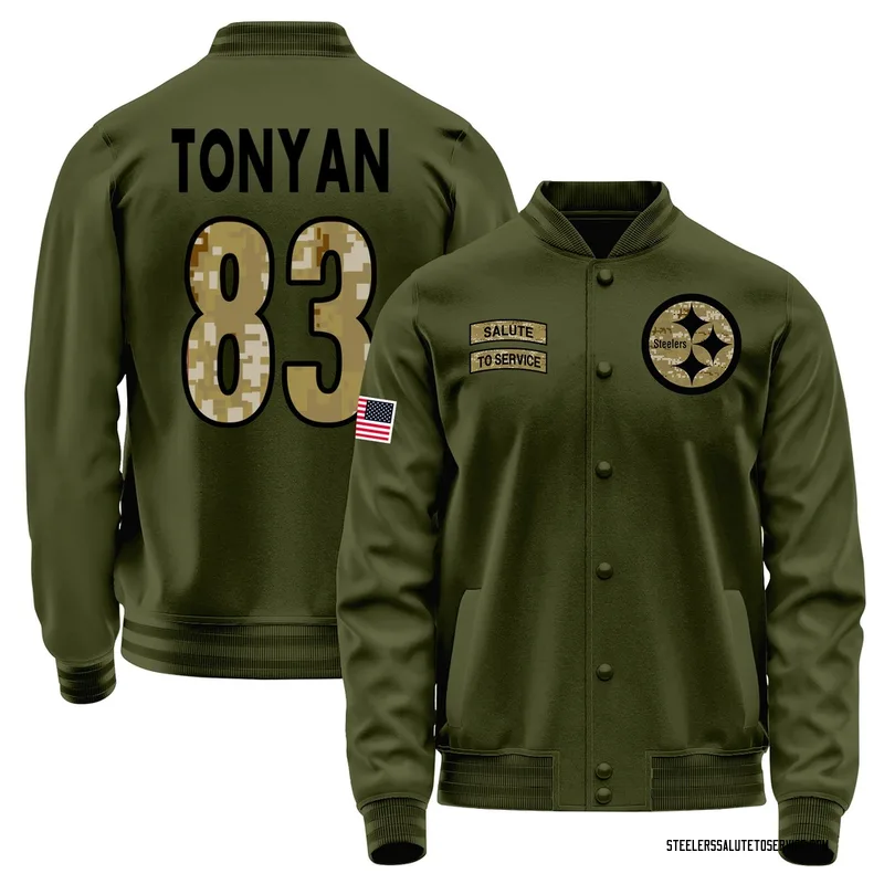 Men's Robert Tonyan Pittsburgh Steelers Olive Salute to Service Sideline Performance Jacket