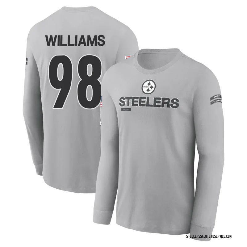 Men's Vince Williams Pittsburgh Steelers Gray 2024 Salute to Service Long Sleeve T-Shirt