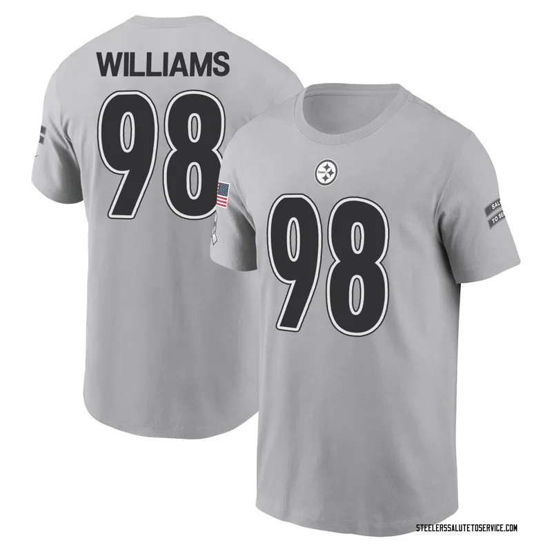 Men's Vince Williams Pittsburgh Steelers Gray 2024 Salute to Service Name & Number T-Shirt