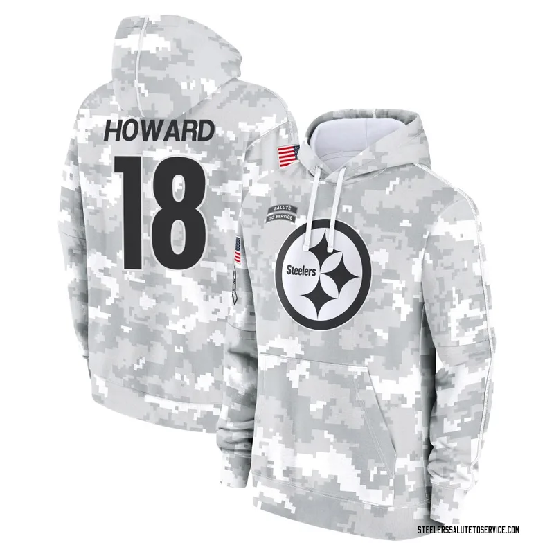 Men's Will Howard Pittsburgh Steelers Camo Arctic 2024 Salute to Service Club Fleece Pullover Hoodie