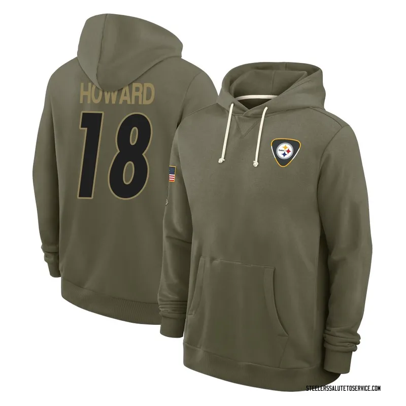 Men's Will Howard Pittsburgh Steelers Olive 2025 Salute to Service Hoodie
