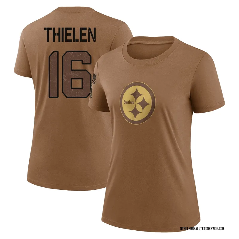 Women's Adam Thielen Pittsburgh Steelers Legend Brown 2023 Salute To Service Performance T-Shirt