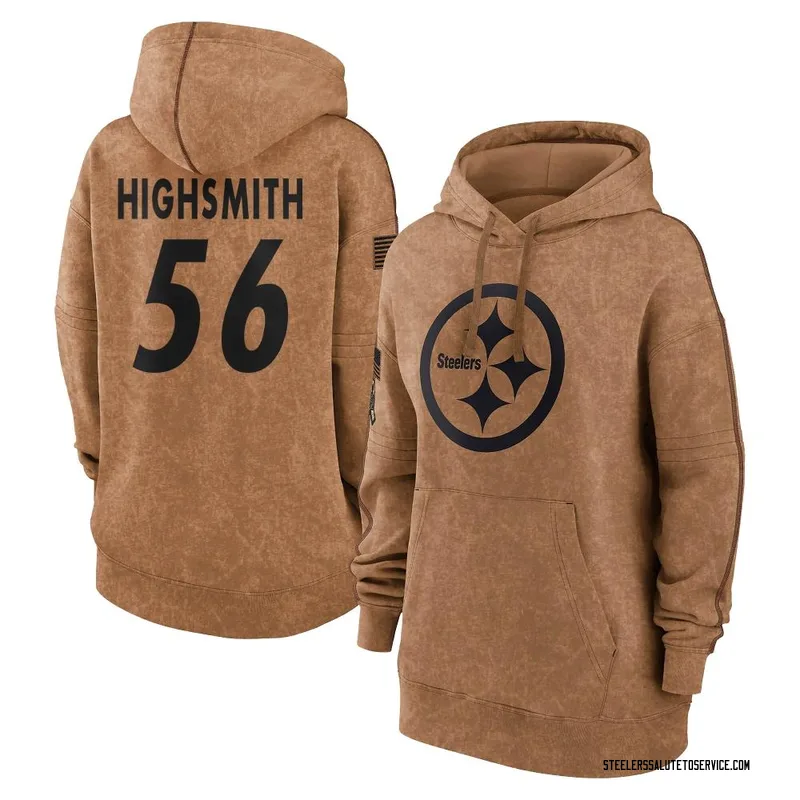 Women's Alex Highsmith Pittsburgh Steelers Brown 2023 Salute To Service Pullover Hoodie