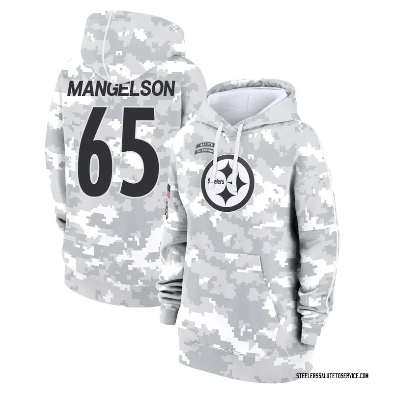 Women's Blake Mangelson Pittsburgh Steelers Camo Arctic 2024 Salute to Service Club Fleece Pullover Hoodie
