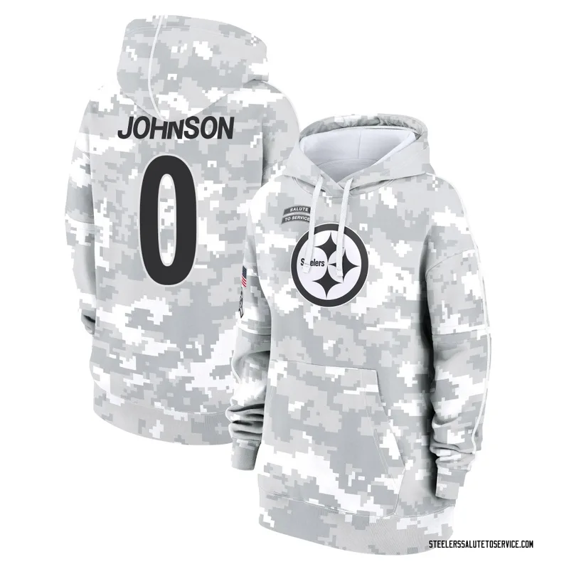 Women's Brandon Johnson Pittsburgh Steelers Camo Arctic 2024 Salute to Service Club Fleece Pullover Hoodie
