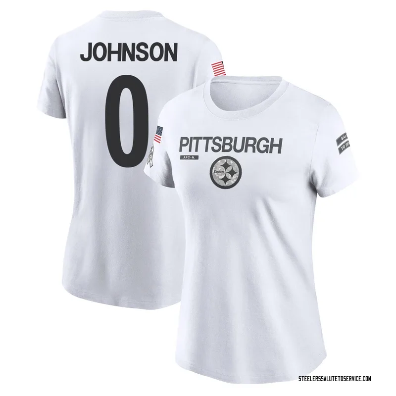 Women's Brandon Johnson Pittsburgh Steelers Legend White 2024 Salute to Service Performance T-Shirt