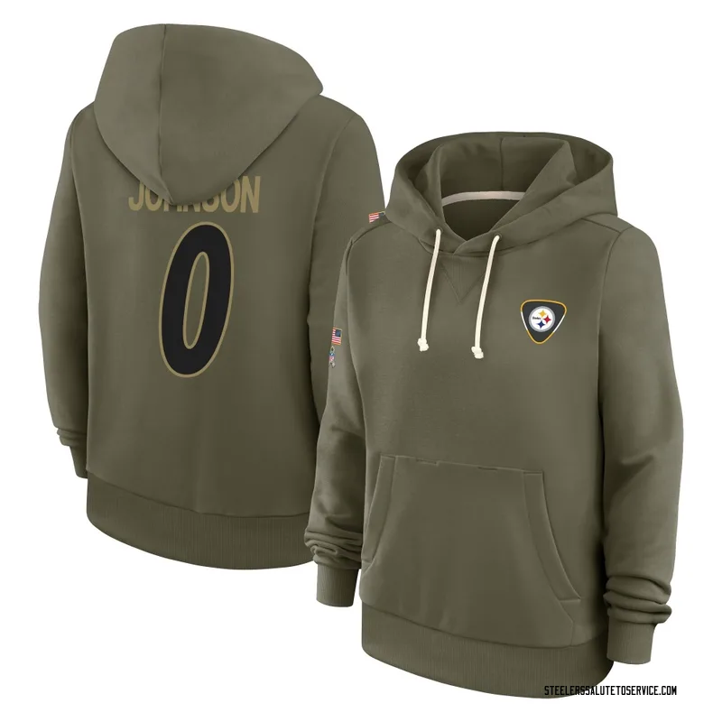 Women's Brandon Johnson Pittsburgh Steelers Olive 2025 Salute to Service Hoodie