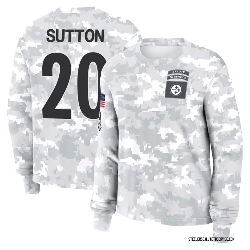 Women's Cameron Sutton Pittsburgh Steelers Camo Arctic 2024 Salute to Service Long Sleeve T-Shirt