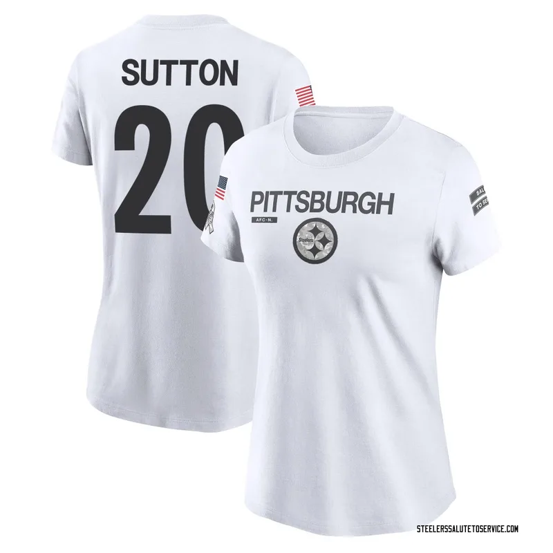 Women's Cameron Sutton Pittsburgh Steelers Legend White 2024 Salute to Service Performance T-Shirt