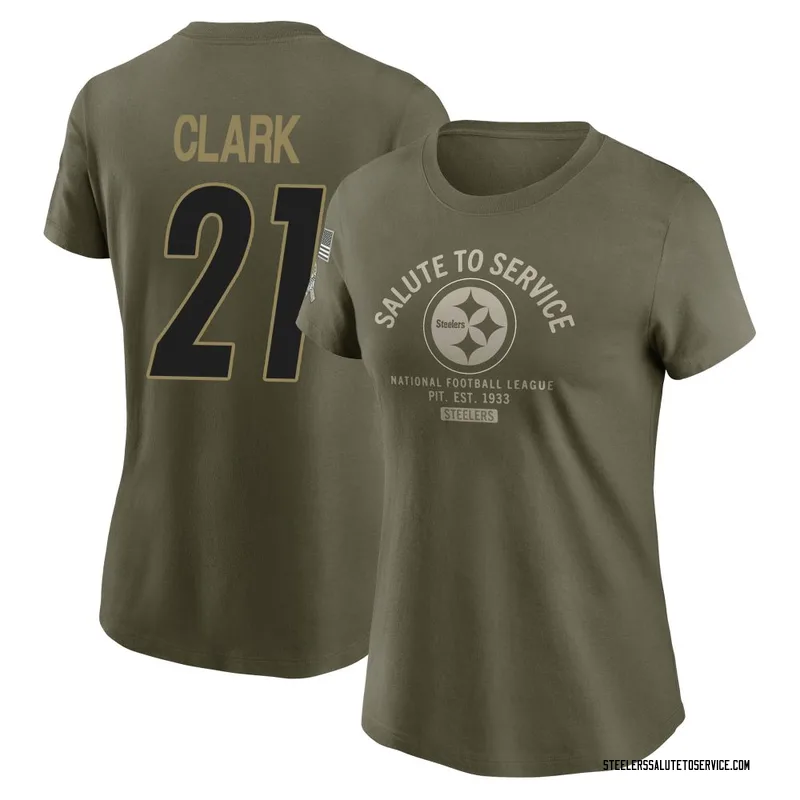 Women's Chuck Clark Pittsburgh Steelers Olive 2025 Salute to Service Sideline T-Shirt