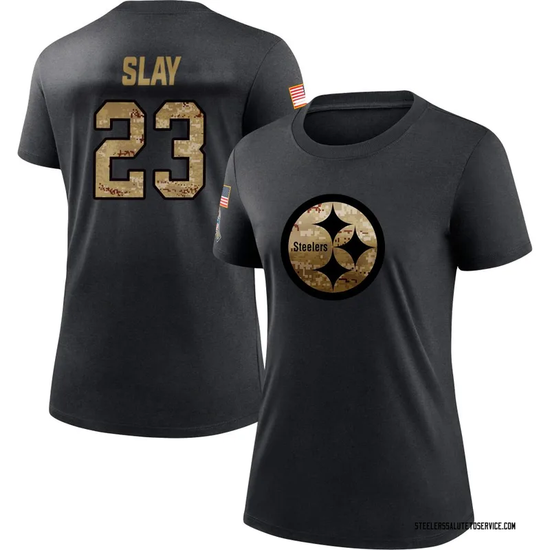 Women's Darius Slay Pittsburgh Steelers Black 2020 Salute To Service Performance T-Shirt