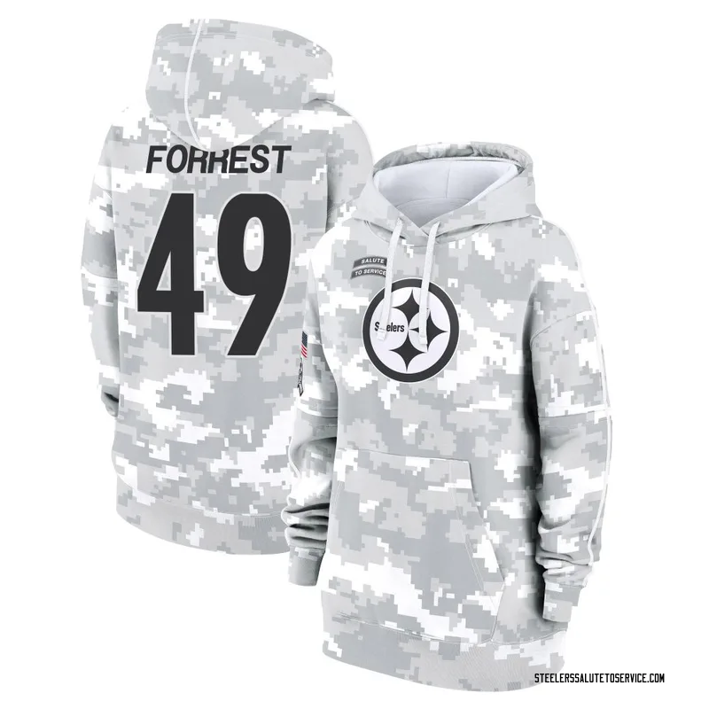 Women's Darrick Forrest Pittsburgh Steelers Camo Arctic 2024 Salute to Service Club Fleece Pullover Hoodie