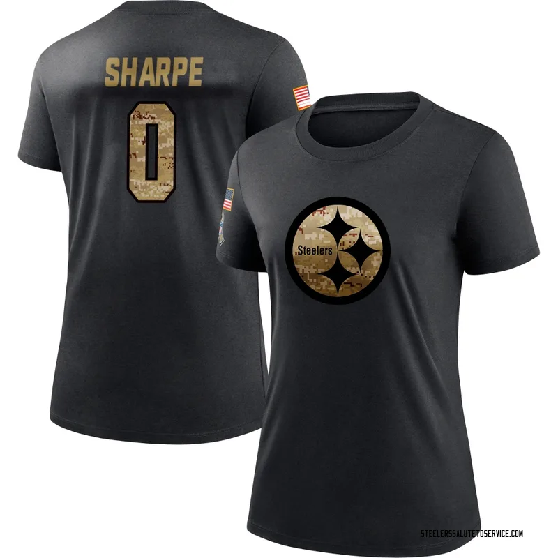 Women's David Sharpe Pittsburgh Steelers Black 2020 Salute To Service Performance T-Shirt