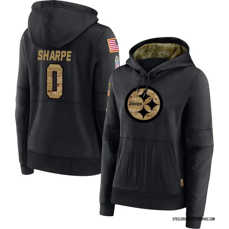 Women's David Sharpe Pittsburgh Steelers Black 2020 Salute to Service Sideline Performance Pullover Hoodie