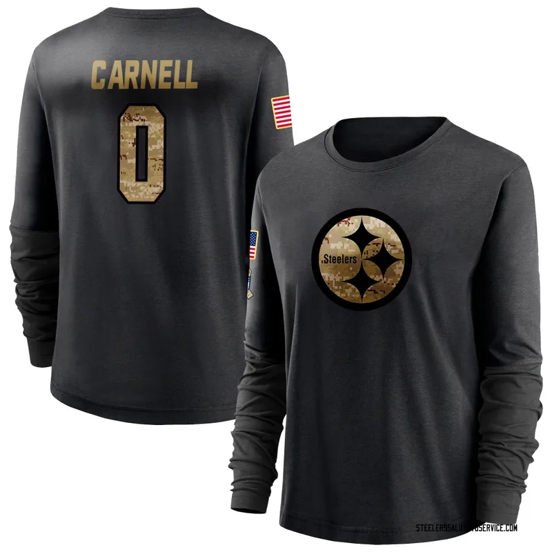 Women's Daylan Carnell Pittsburgh Steelers Black 2020 Salute To Service Sideline Performance Long Sleeve T-Shirt