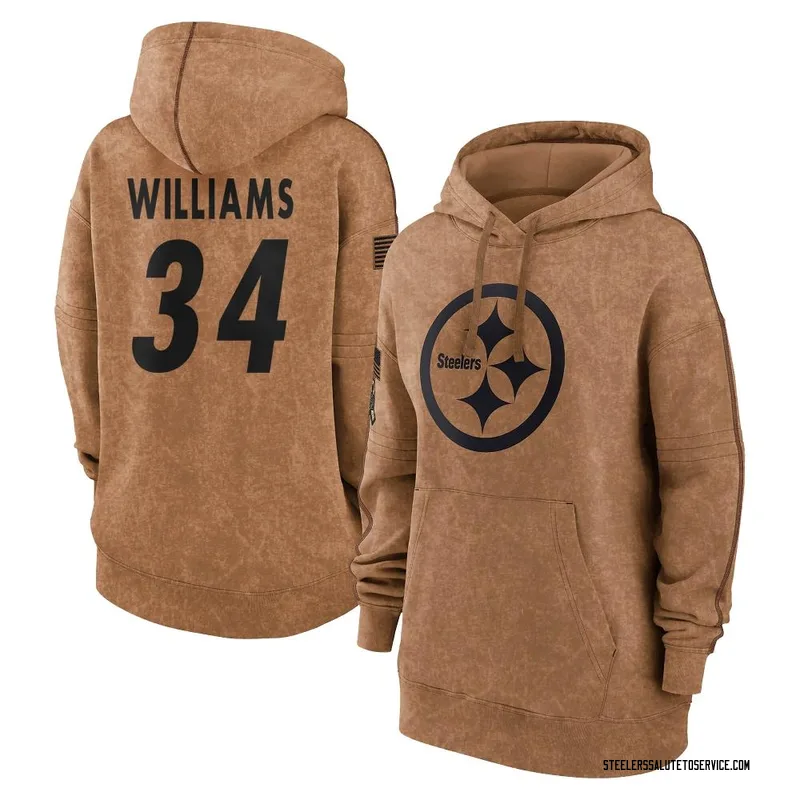 Women's DeAngelo Williams Pittsburgh Steelers Brown 2023 Salute To Service Pullover Hoodie