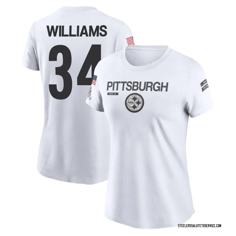 Women's DeAngelo Williams Pittsburgh Steelers Legend White 2024 Salute to Service Performance T-Shirt