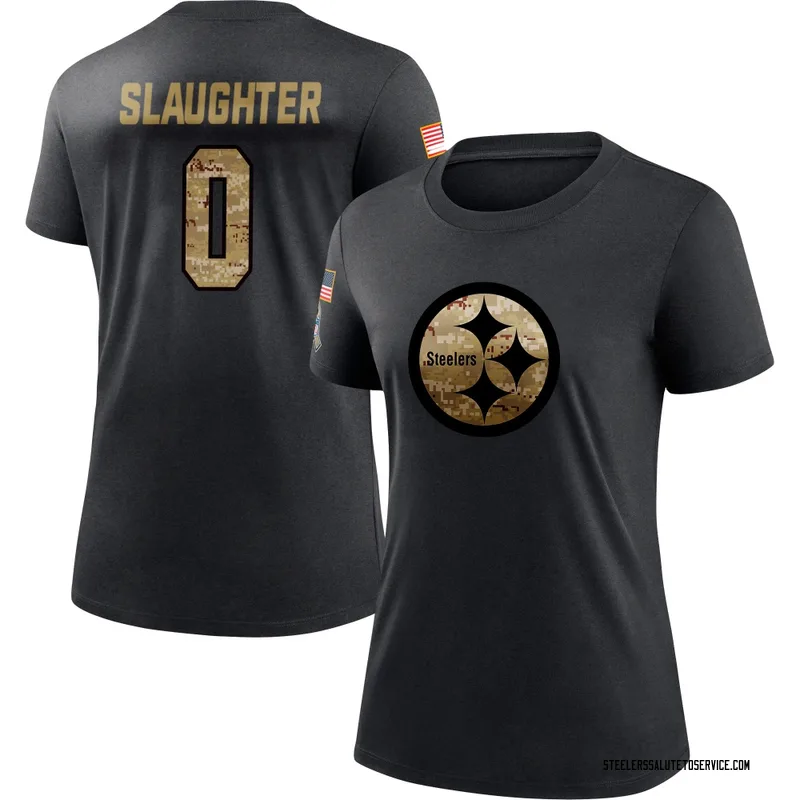 Women's Doneiko Slaughter Pittsburgh Steelers Black 2020 Salute To Service Performance T-Shirt