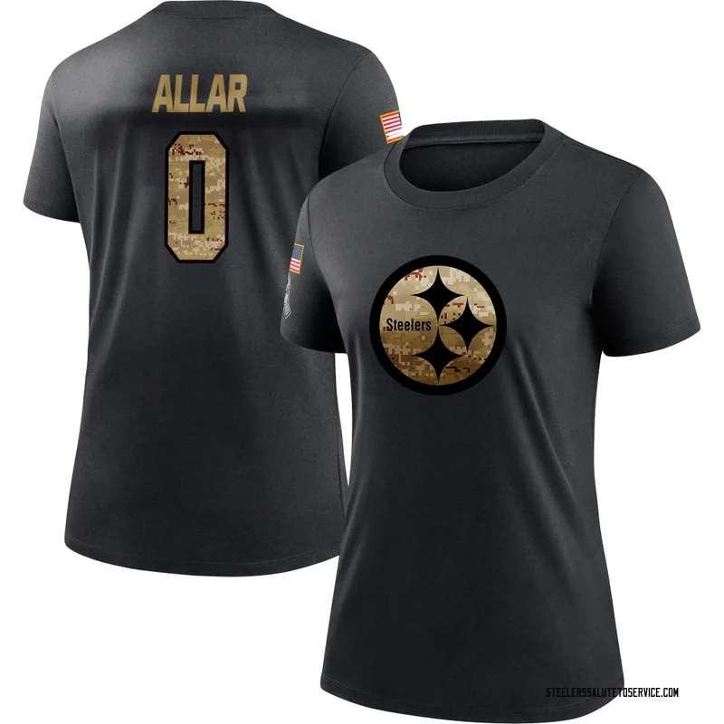 Women's Drew Allar Pittsburgh Steelers Black 2020 Salute To Service Performance T-Shirt