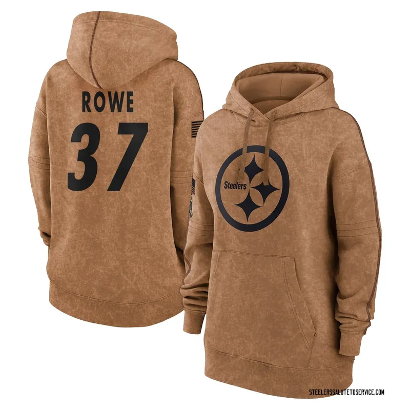 Women's Eric Rowe Pittsburgh Steelers Brown 2023 Salute To Service Pullover Hoodie