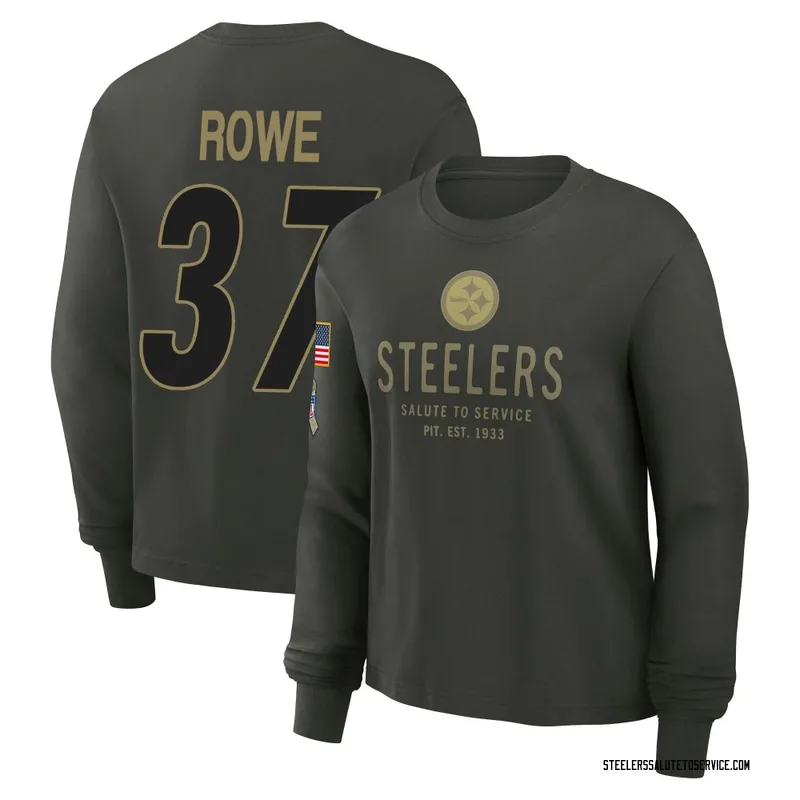 Women's Eric Rowe Pittsburgh Steelers Green Dark/ 2025 Salute to Service Sideline Long Sleeve T-Shirt