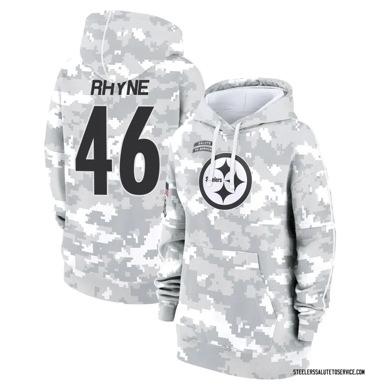 Women's Forrest Rhyne Pittsburgh Steelers Camo Arctic 2024 Salute to Service Club Fleece Pullover Hoodie