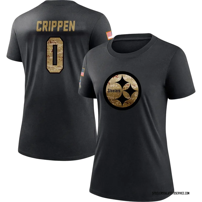 Women's Greg Crippen Pittsburgh Steelers Black 2020 Salute To Service Performance T-Shirt