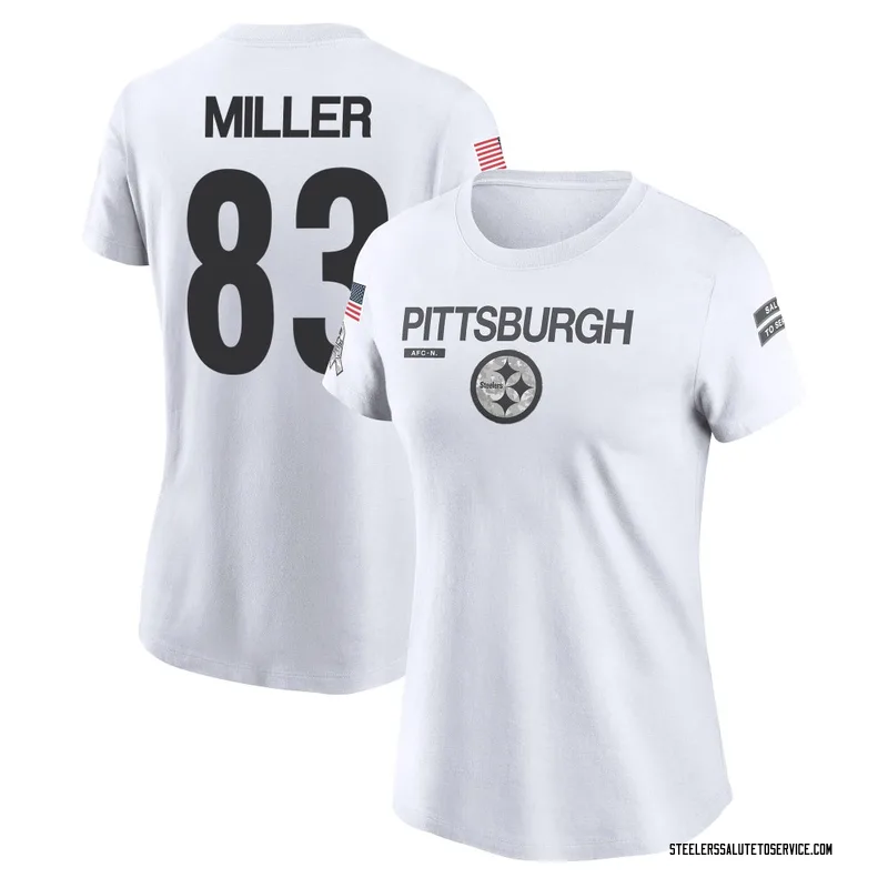 Women's Heath Miller Pittsburgh Steelers Legend White 2024 Salute to Service Performance T-Shirt