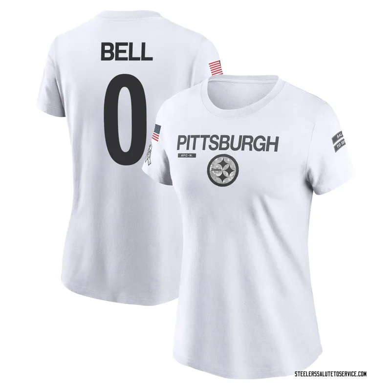 Women's Jaheim Bell Pittsburgh Steelers Legend White 2024 Salute to Service Performance T-Shirt