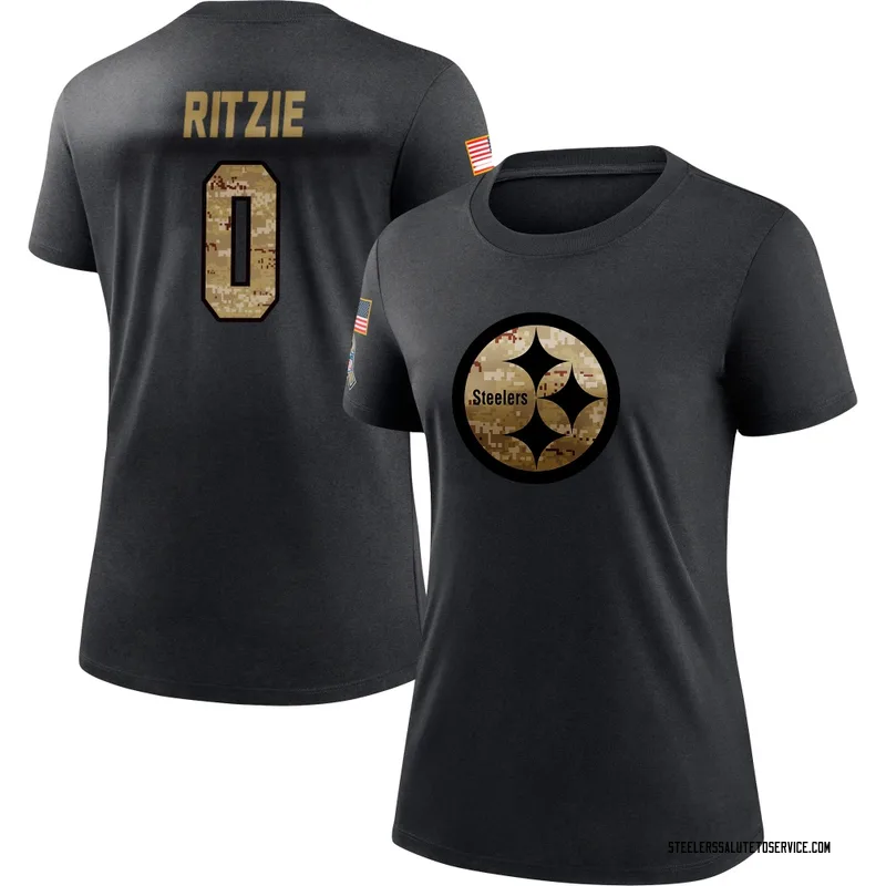 Women's Jahvaree Ritzie Pittsburgh Steelers Black 2020 Salute To Service Performance T-Shirt