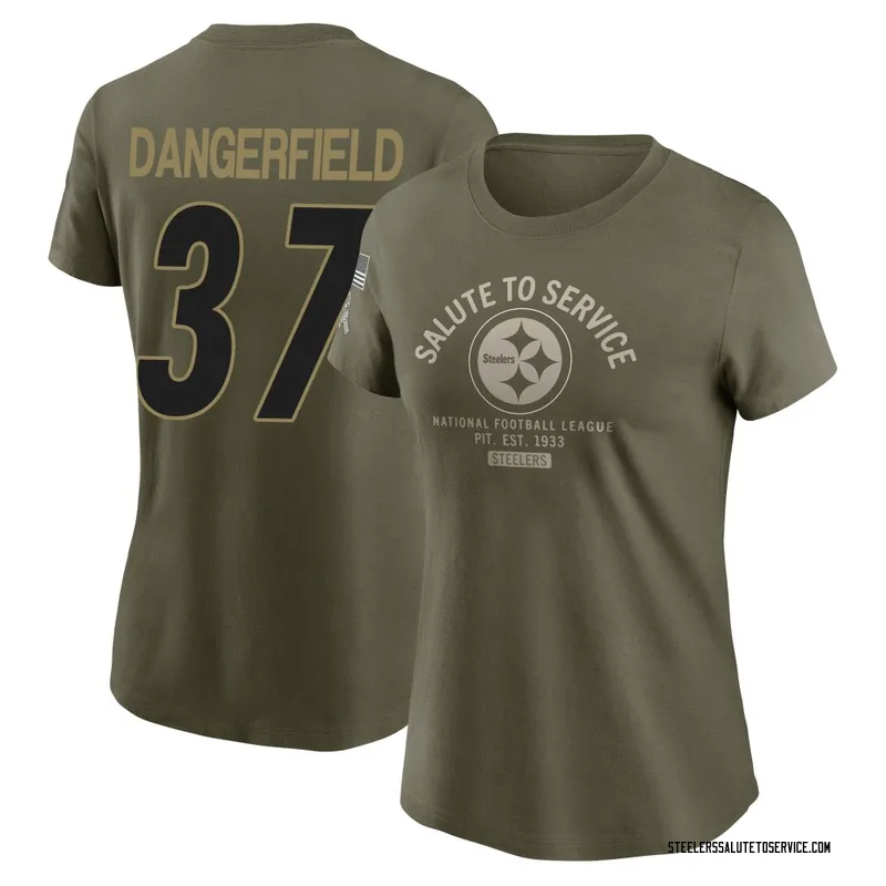 Women's Jordan Dangerfield Pittsburgh Steelers Olive 2025 Salute to Service Sideline T-Shirt