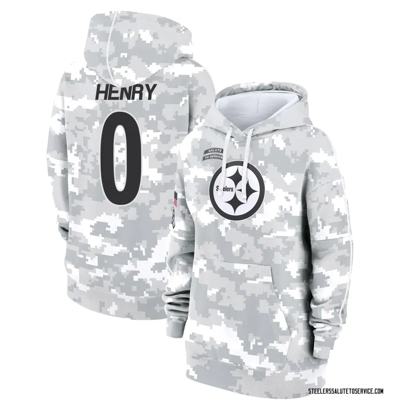 Women's KJ Henry Pittsburgh Steelers Camo Arctic 2024 Salute to Service Club Fleece Pullover Hoodie