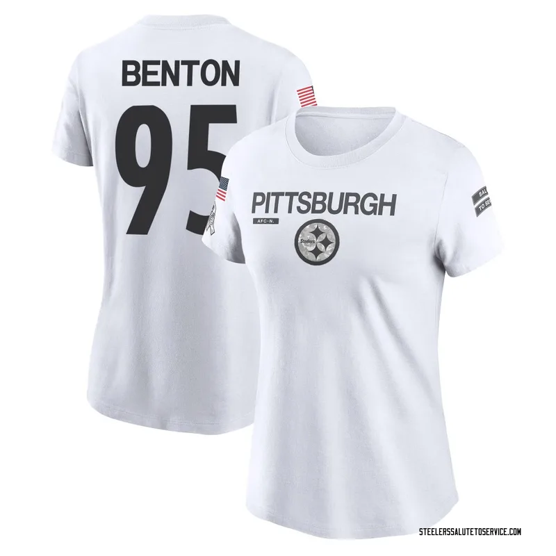 Women's Keeanu Benton Pittsburgh Steelers Legend White 2024 Salute to Service Performance T-Shirt