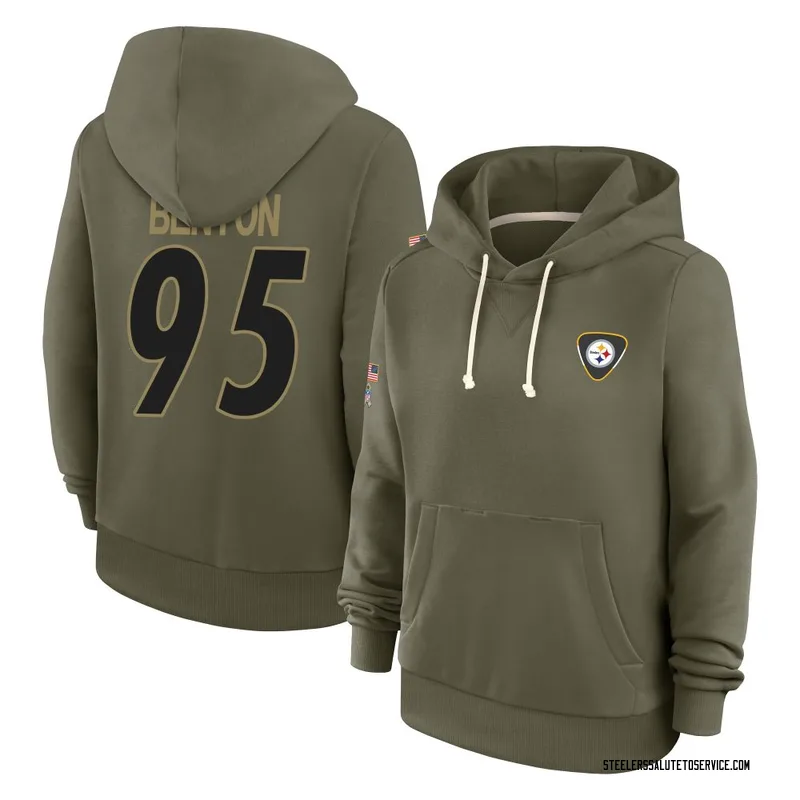 Women's Keeanu Benton Pittsburgh Steelers Olive 2025 Salute to Service Hoodie