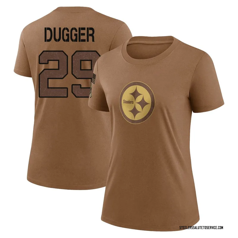 Women's Kyle Dugger Pittsburgh Steelers Legend Brown 2023 Salute To Service Performance T-Shirt