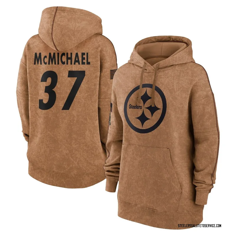 Women's Kyler McMichael Pittsburgh Steelers Brown 2023 Salute To Service Pullover Hoodie