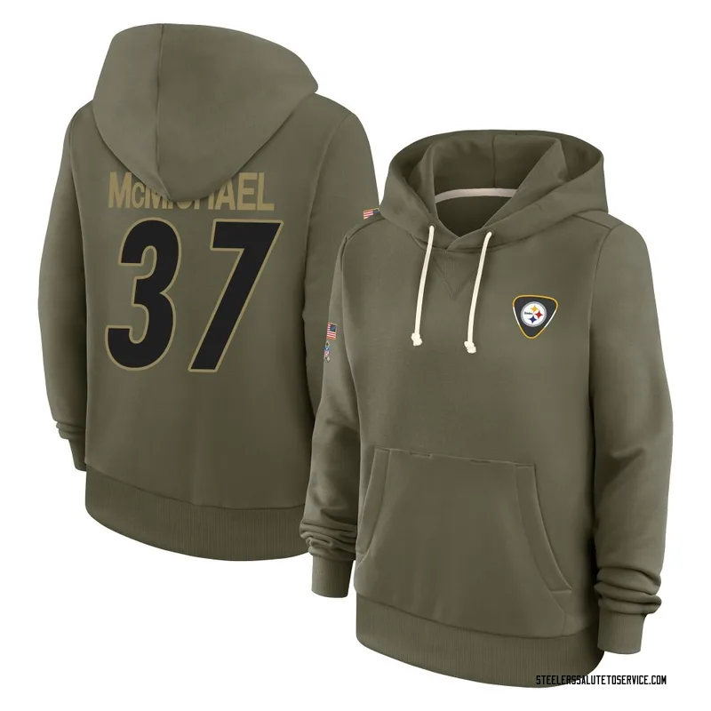 Women's Kyler McMichael Pittsburgh Steelers Olive 2025 Salute to Service Hoodie